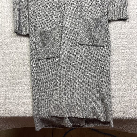 Dynamite Gray Open Front Knit Cardigan Sweater Coat Sz S Longline Duster Modern - Picture 3 of 10